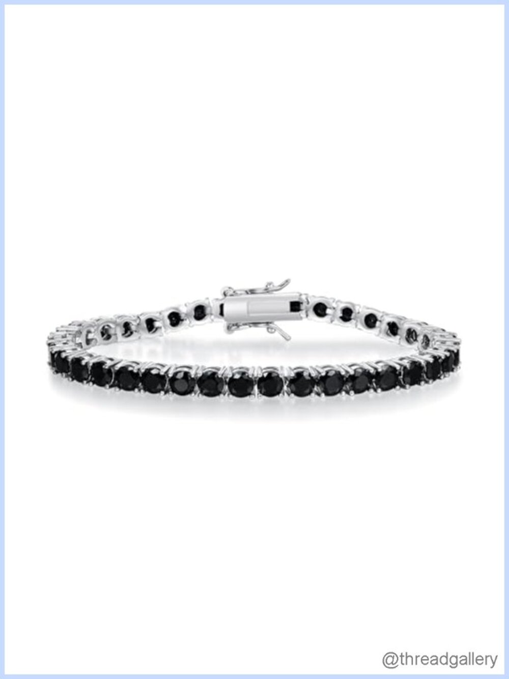Black Classic Tennis Bracelet Women 18K White Gold Plated Cubic Zirconia Gold